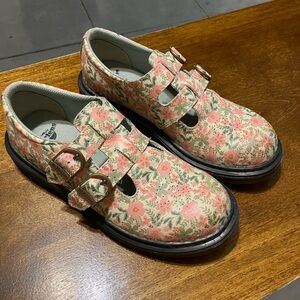 Dr. Martens Pink Floral Kids Dress Shoes